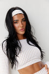 Astoria LUXE BALANCE Headband - Beige Gingham - Adults Skate Too LLC