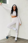 Astoria LUXE BALANCE Staple Sleeved Crop - Beige Gingham - Adults Skate Too LLC