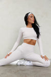 Astoria LUXE BALANCE Staple Sleeved Crop - Beige Gingham - Adults Skate Too LLC