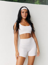Astoria LUXE BALANCE Short - Beige Gingham - Adults Skate Too LLC