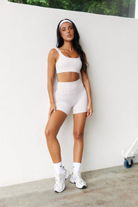 Astoria LUXE BALANCE Short - Beige Gingham - Adults Skate Too LLC