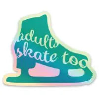 Adults Skate Too Skate Silhouette Sticker - Holographic Adults Skate Too LLC