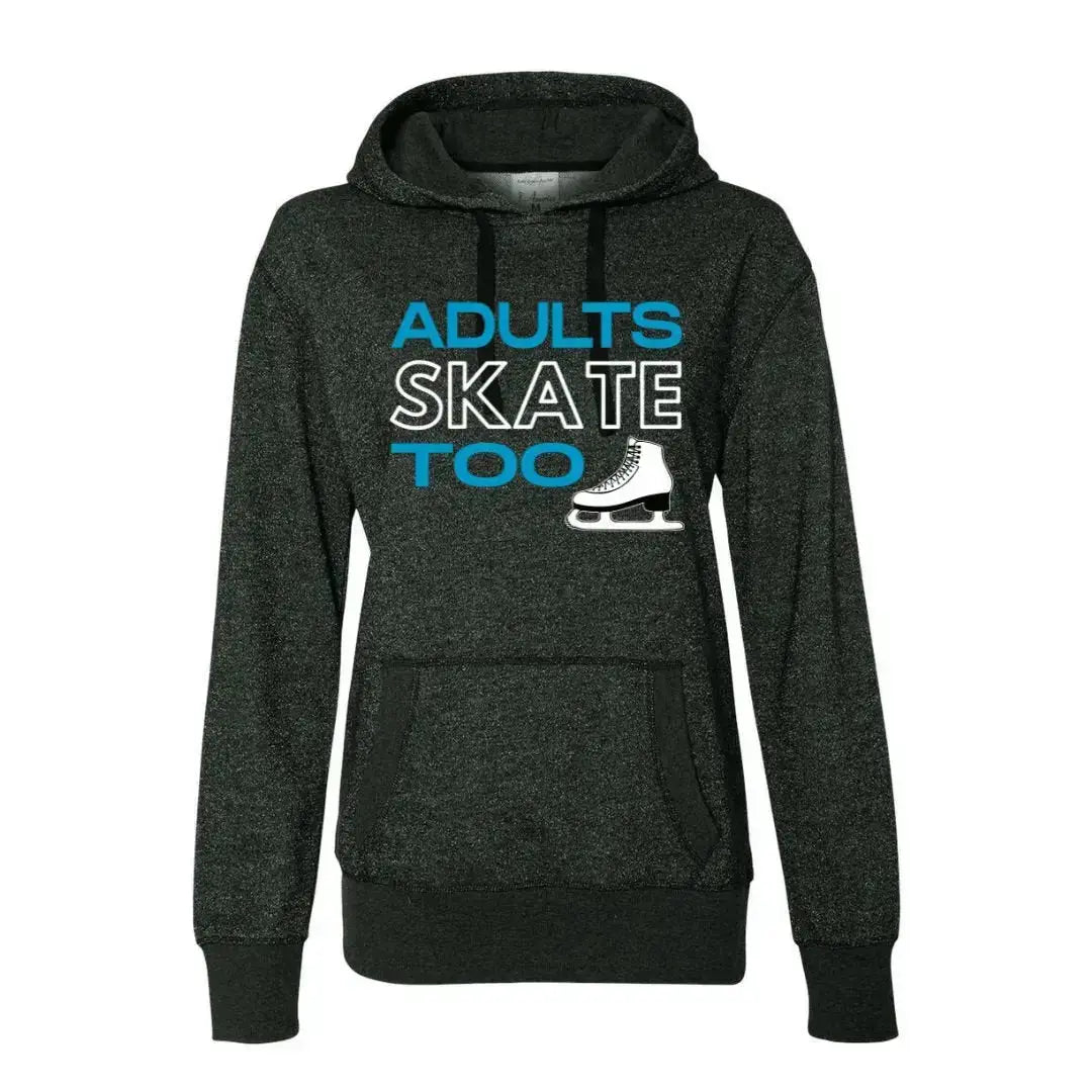 Adults Skate Too Women's French Terry Glitter Hoodie Adults Skate Too LLC