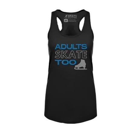 Adults Skate Too Women's Jersey Racerback Tank - Glitter Edition Adults Skate Too LLC