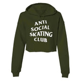 Anti Social Skating Club Women's Cropped Fleece Hoodie Adults Skate Too LLC
