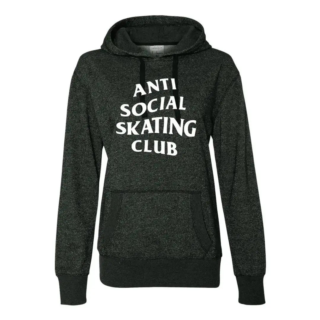 Anti Social Skating Club Women's French Terry Glitter Hoodie Adults Skate Too LLC