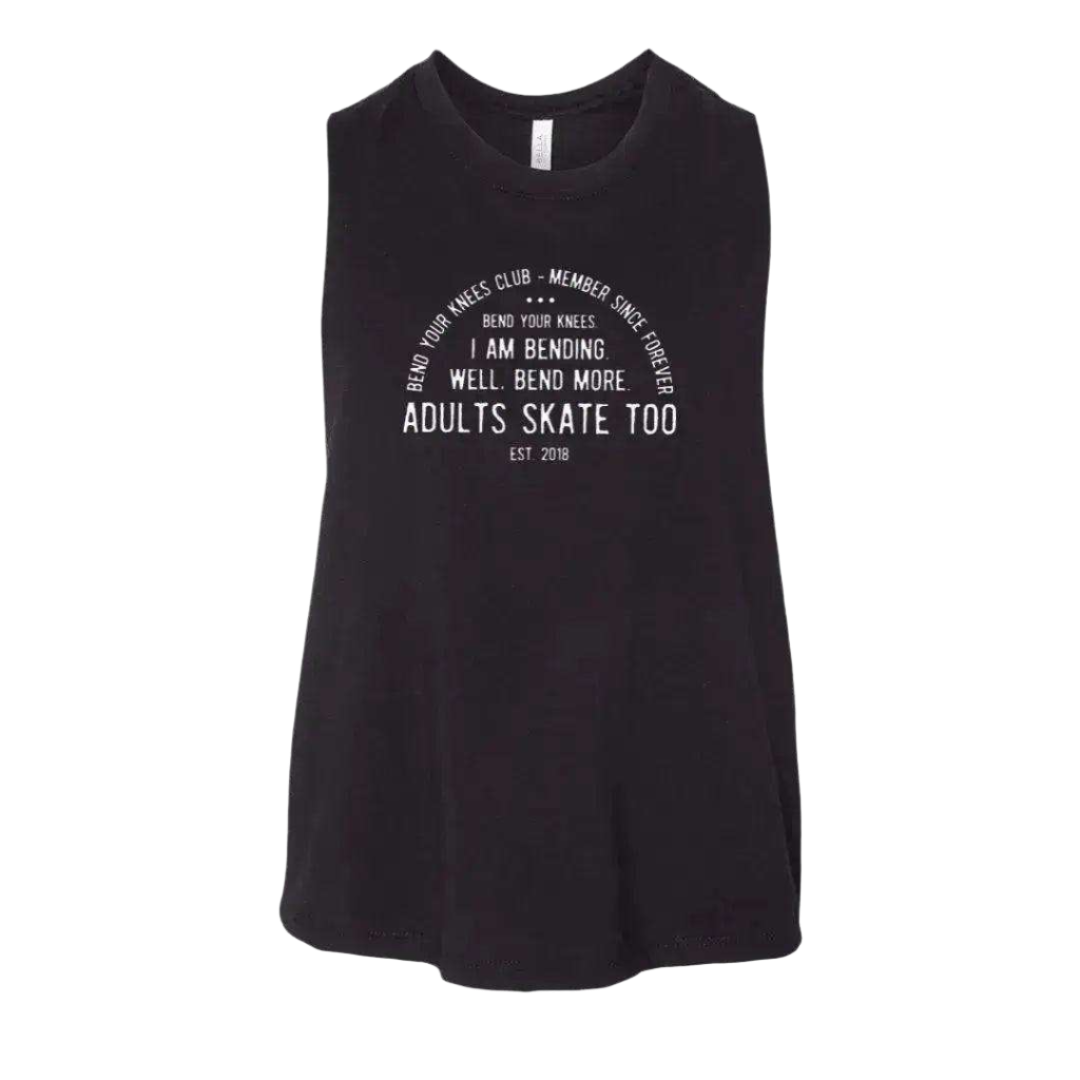 Bend Your Knees Club Racerback Crop - Adults Skate Too LLC