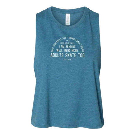 Bend Your Knees Club Racerback Crop - Adults Skate Too LLC