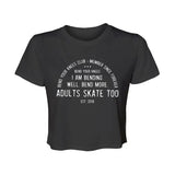 Bend Your Knees Club Women’s Flowy Cropped Tee Adults Skate Too LLC