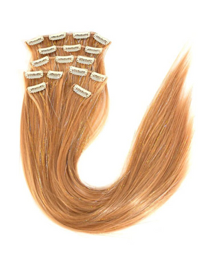 Blonde Bombshell - 22 In Luxe Synthetic 7 Pc Full Clip-In Extension Set with Tinsel
