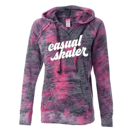 Casual Skater Women’s Burnout Hooded Sweatshirt Adults Skate Too LLC