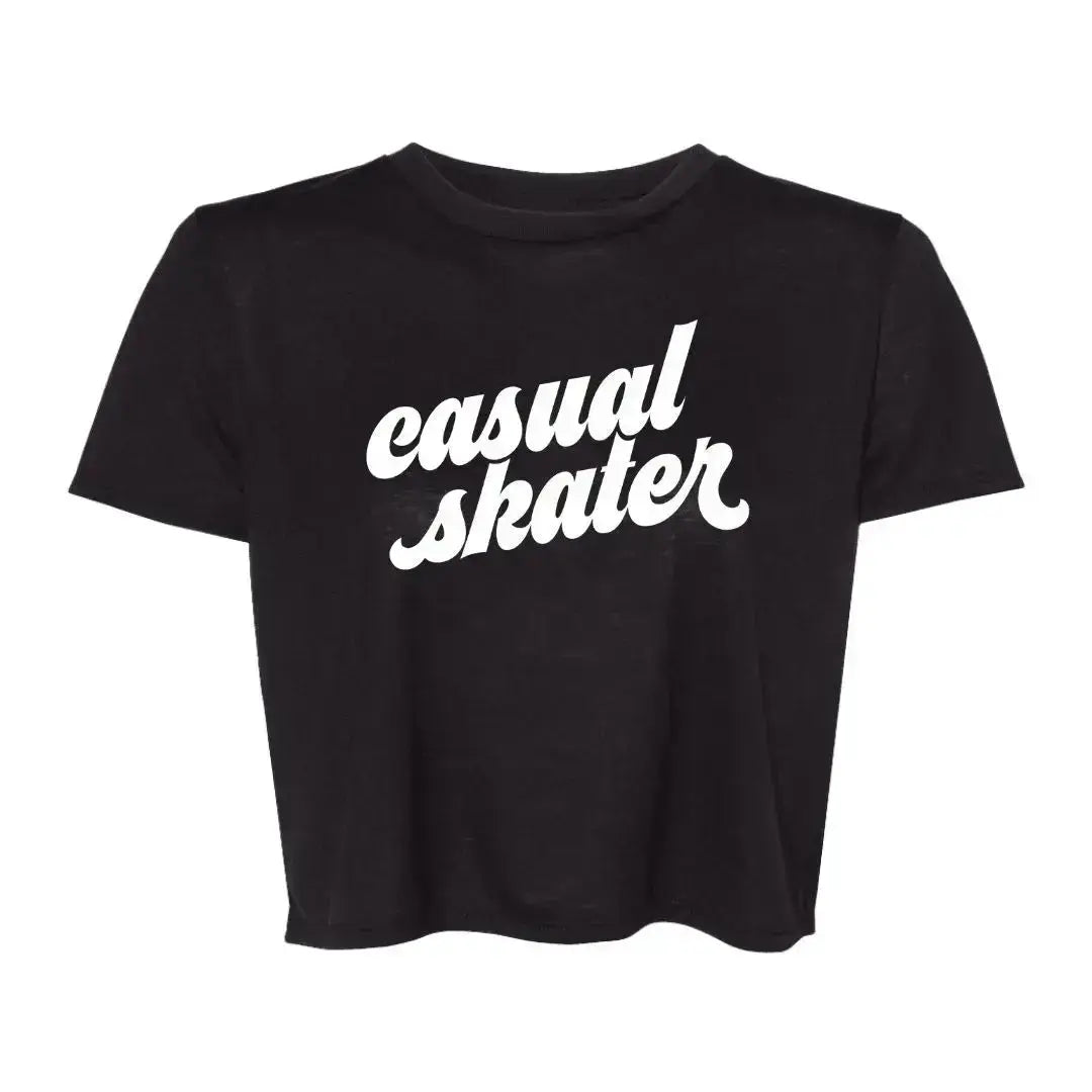 Casual Skater Women's Flowy Crop Tee Adults Skate Too LLC