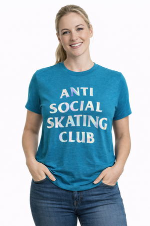 Anti Social Skating Club - Teal Holographic Tee XL - OneofOne