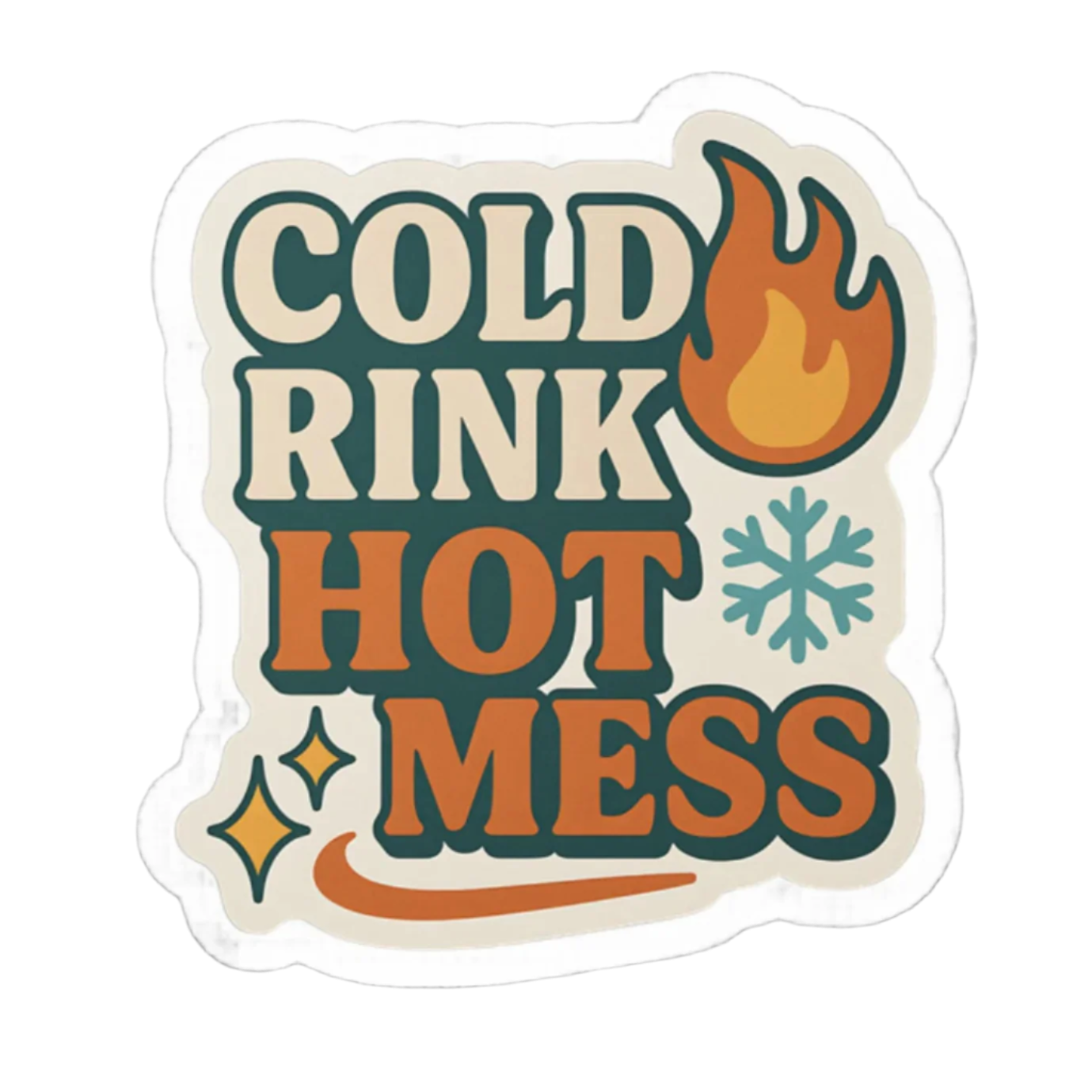 Cold Drink Hot Mess Sticker