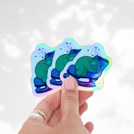 Skating Sloth Holo Stickers