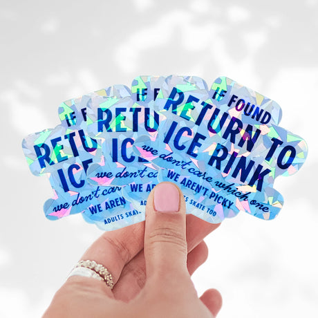 If Found Return To The Rink Cracked Holo Stickers