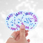 Skate Until You Die Clear Starry Holo Stickers