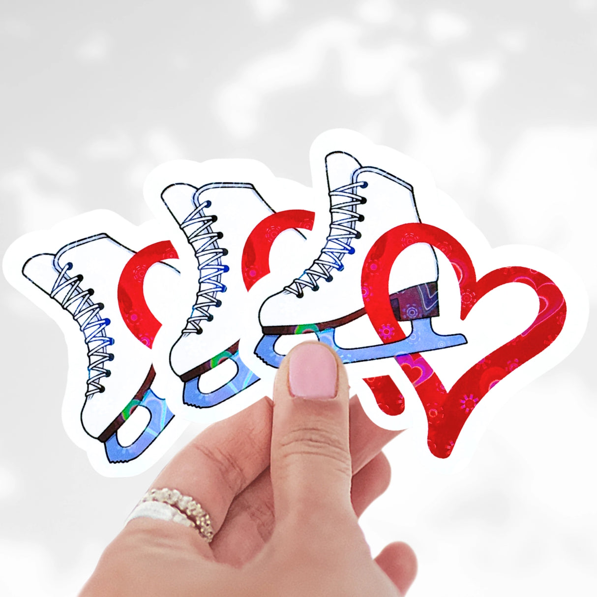 Skate & Holo Heart Overlay Sticker