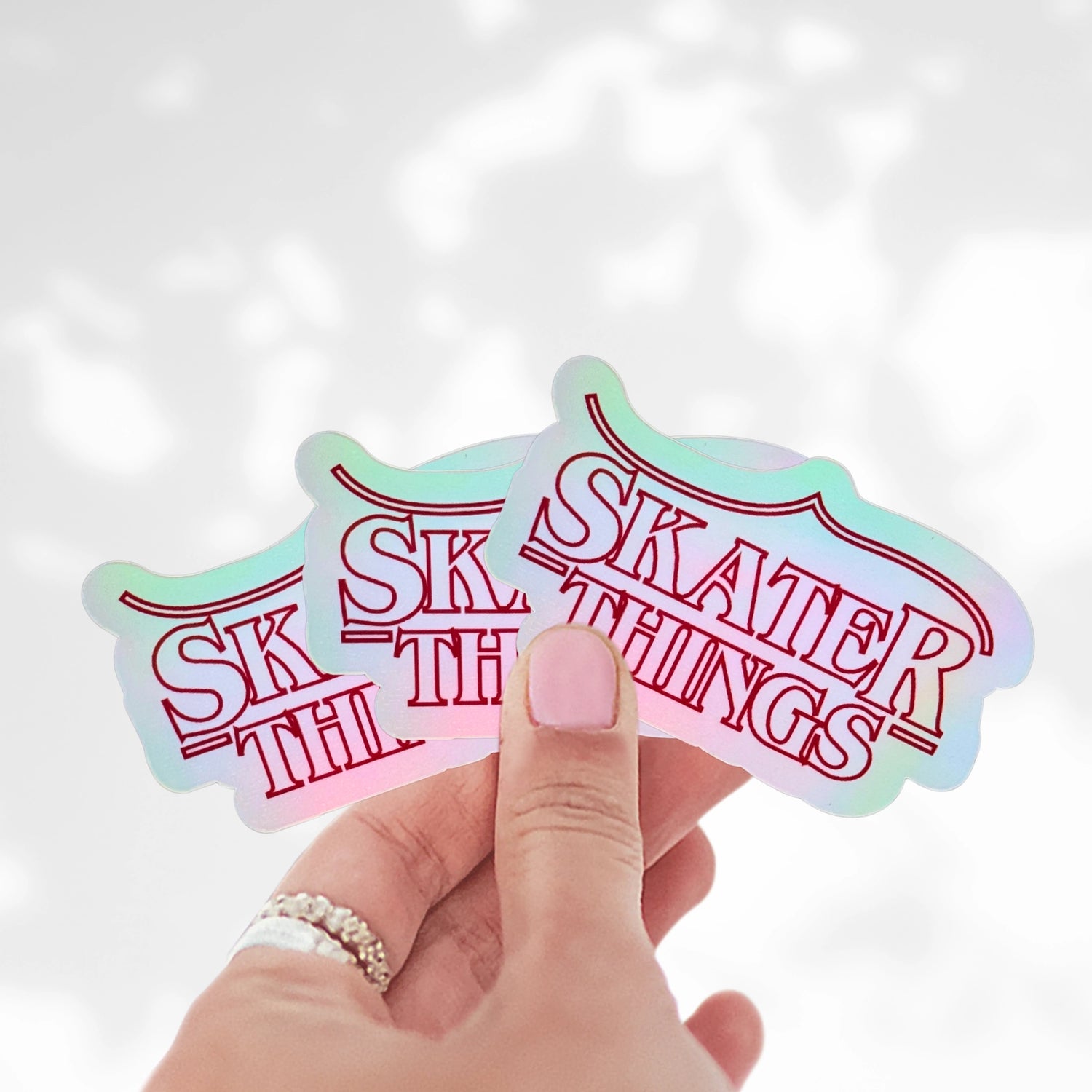 Skater Things Holographic Sticker