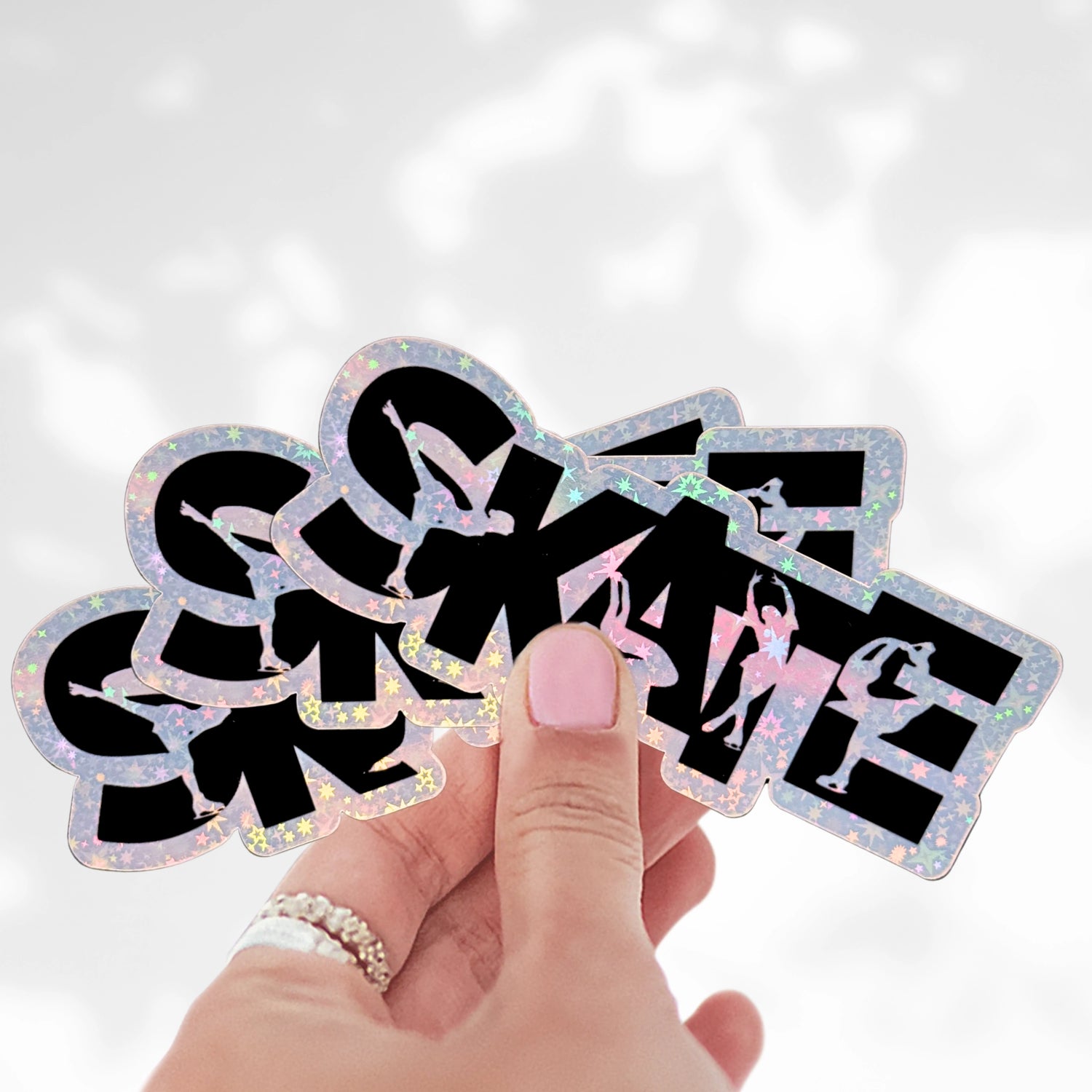 Skate Silhouettes Holographic Stickers