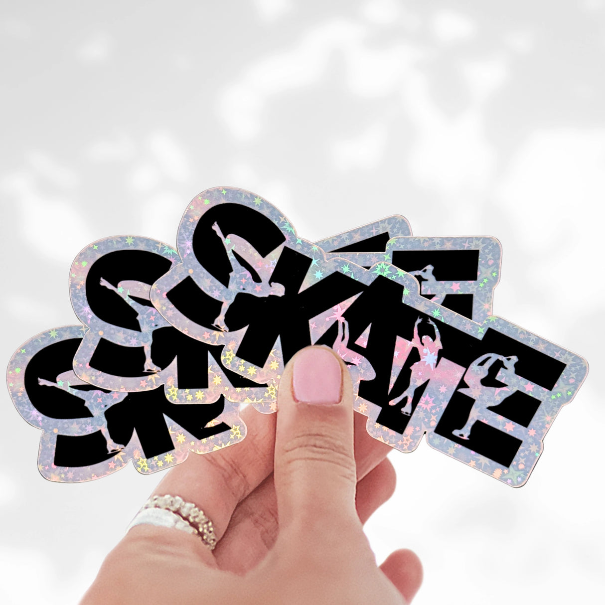Skate Silhouettes Holographic Stickers
