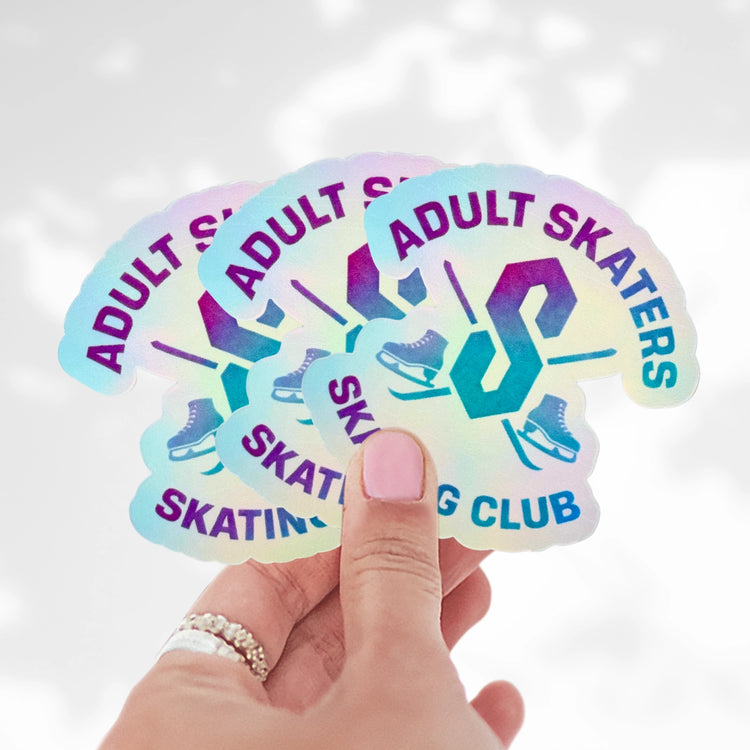 Adult Skaters Skating Club Holographic Sticker