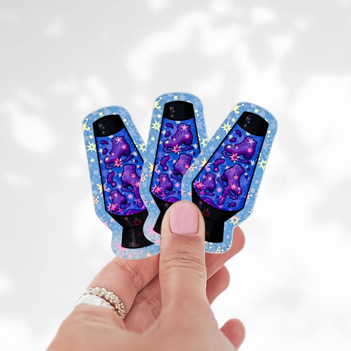 Cosmic Lava Lamp Skates Holographic Sticker