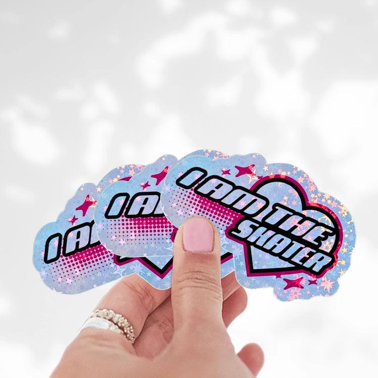 I AM THE SKATER Sparkle Holographic Sticker