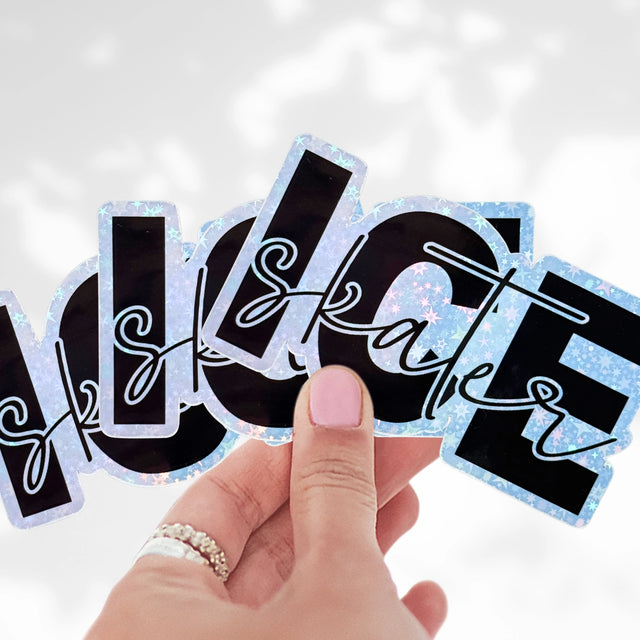 Ice Skater Holographic Sticker