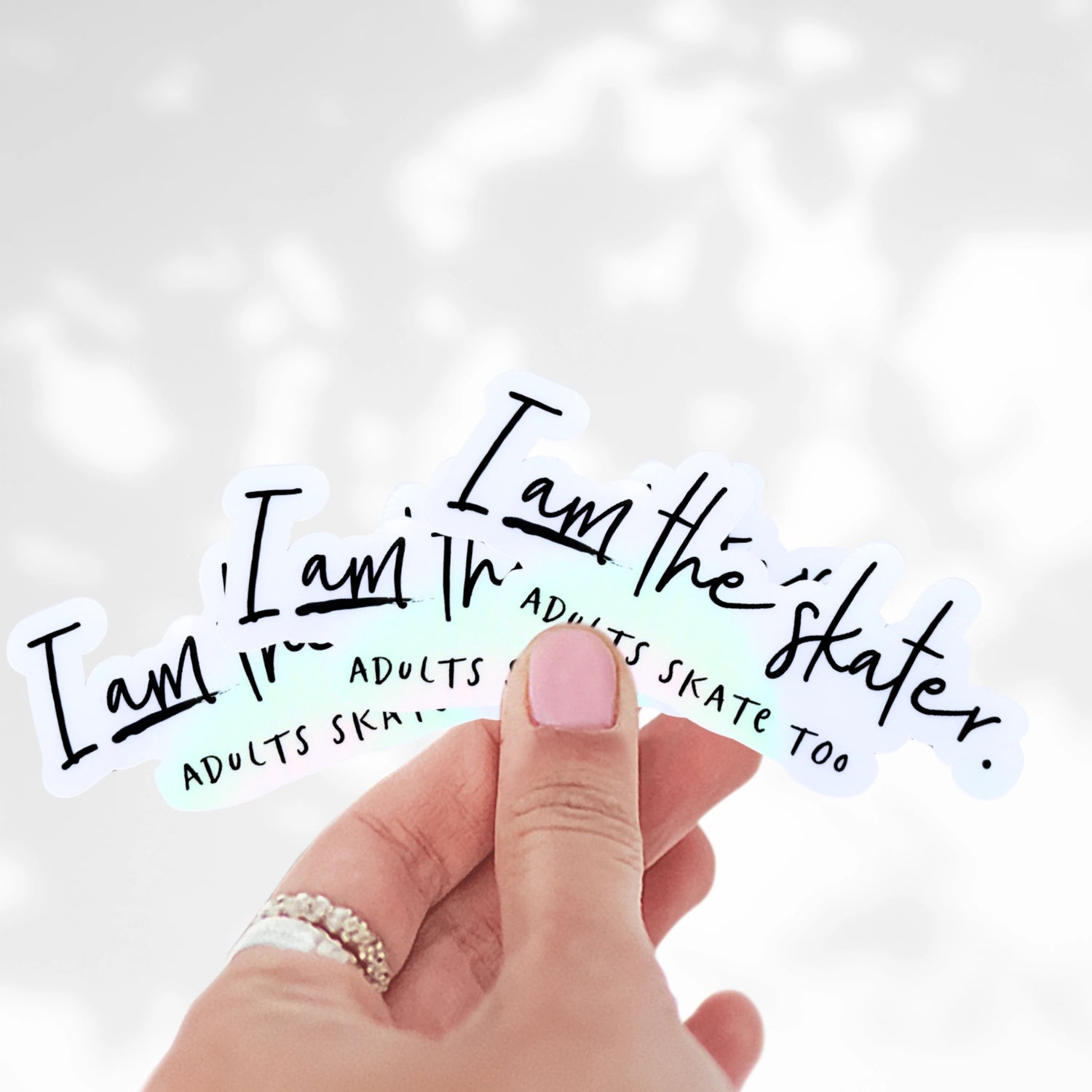 I AM the Skater Clear Holographic Sticker