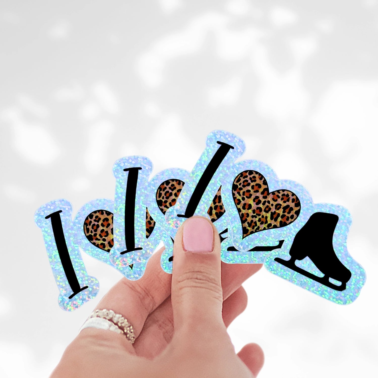 I ❤️ Skating [Leopard] Holo Stickers