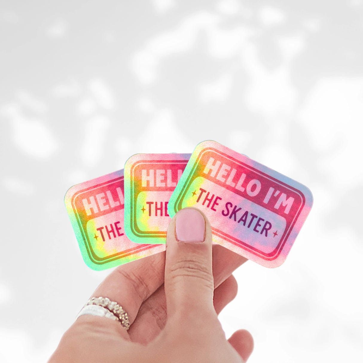 Hello I'm The Skater Holo Stickers