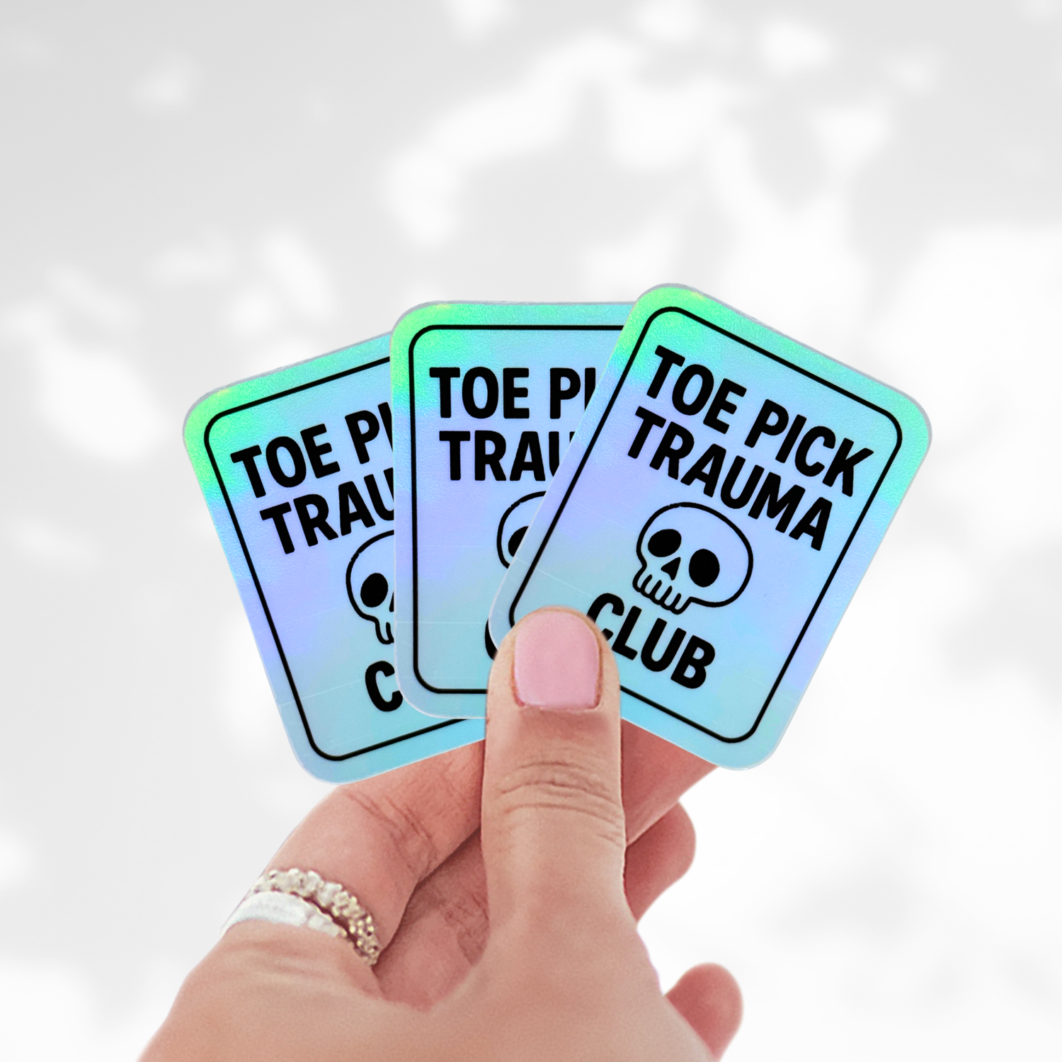 Toe Pick Trauma Club Holo Stickers