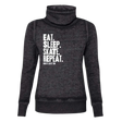 Eat Sleep Skate Repeat Cowl Neck Sweatshirt - Adults Skate Too LLC