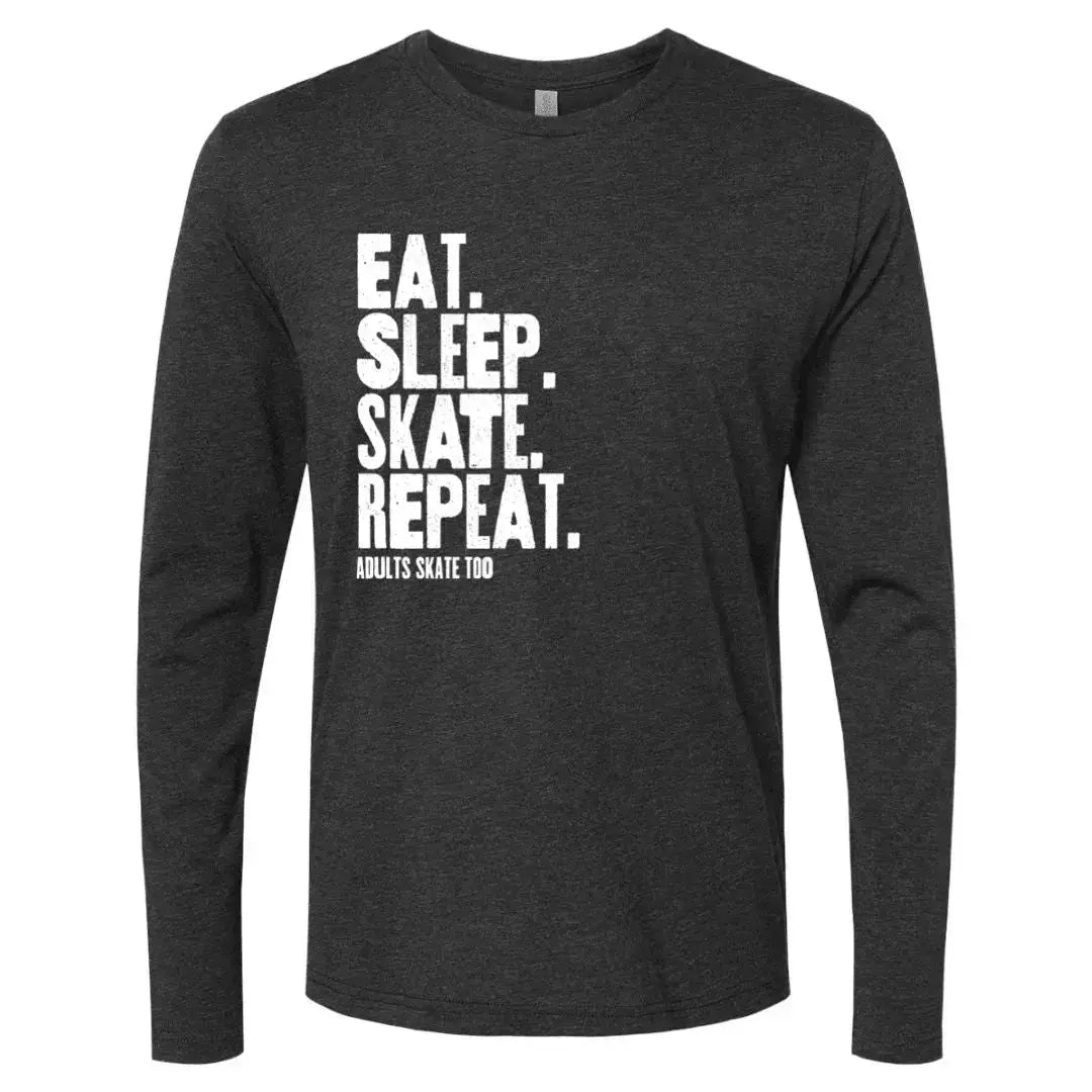 Eat Sleep Skate Repeat Unisex Long Sleeve Crew Adults Skate Too LLC
