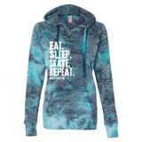 Eat Sleep Skate Repeat Women’s Burnout Hooded Sweatshirt Adults Skate Too LLC