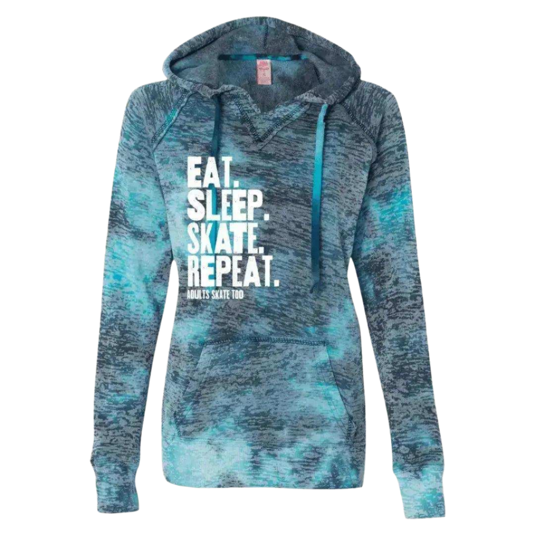 Eat Sleep Skate Repeat Burnout Hoodie - Adults Skate Too LLC