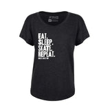 Eat Sleep Skate Repeat Dolman Tee - Adults Skate Too LLC