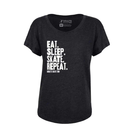 Eat Sleep Skate Repeat Dolman Tee - Adults Skate Too LLC