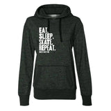 Eat Sleep Skate Repeat Women's French Terry Glitter Hoodie - Adults Skate Too LLC