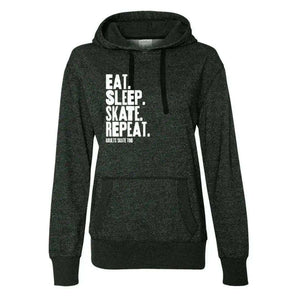 Eat Sleep Skate Repeat Women's Glitter Hoodie - Adults Skate Too LLC
