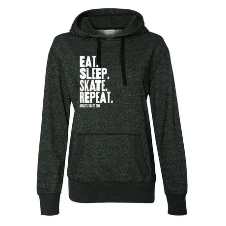 Eat Sleep Skate Repeat Women's French Terry Glitter Hoodie Adults Skate Too LLC