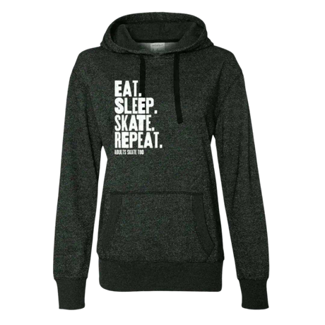 Eat Sleep Skate Repeat Glitter Hoodie - Adults Skate Too LLC