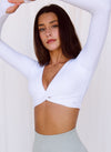 Astoria LIVE LUXE Front Crossed Sleeve Crop - White - Adults Skate Too LLC