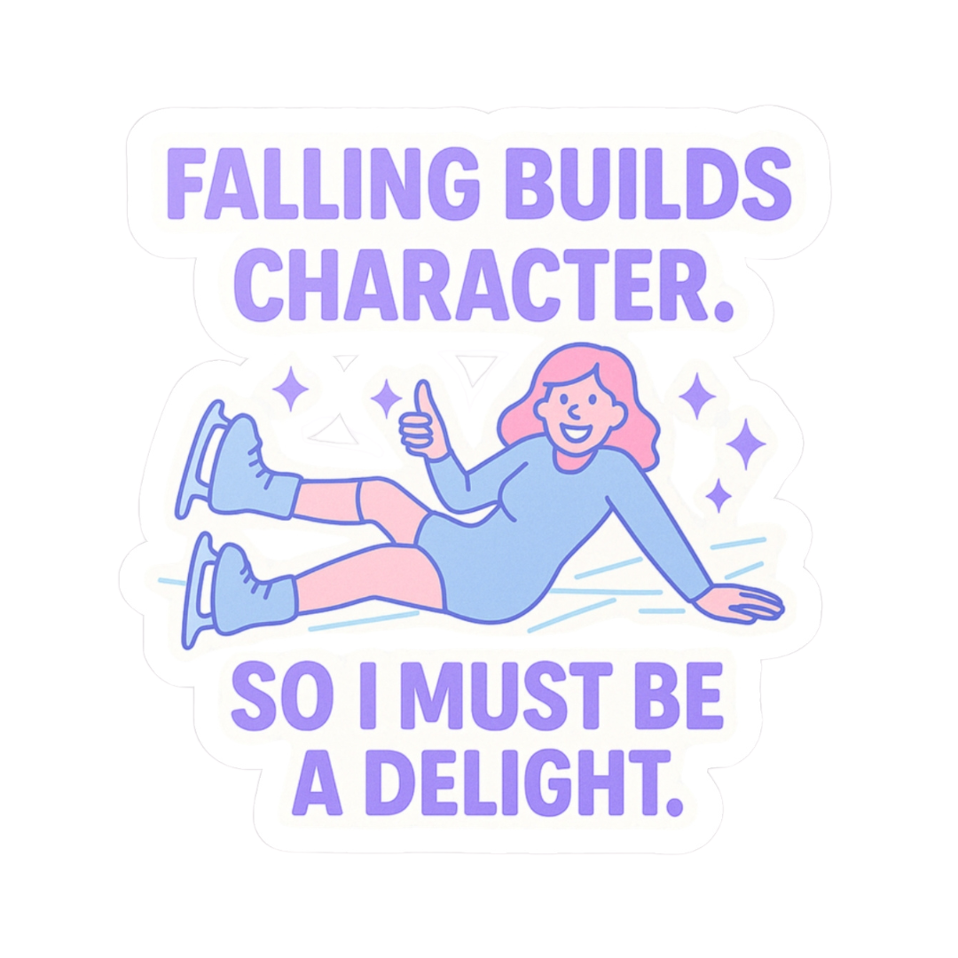Falling Builds Character Vinyl Sticker