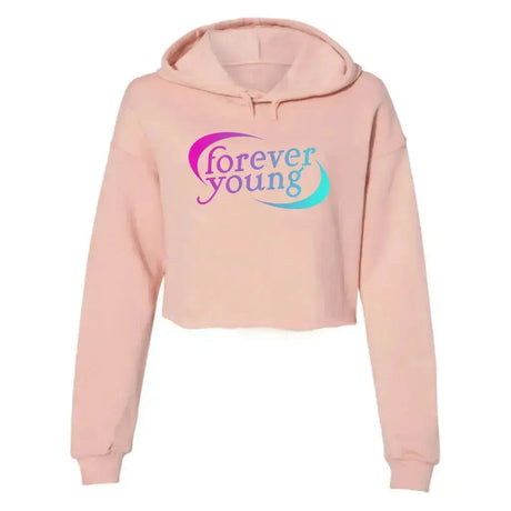 Forever Young Women's Cropped Fleece Hoodie Adults Skate Too LLC