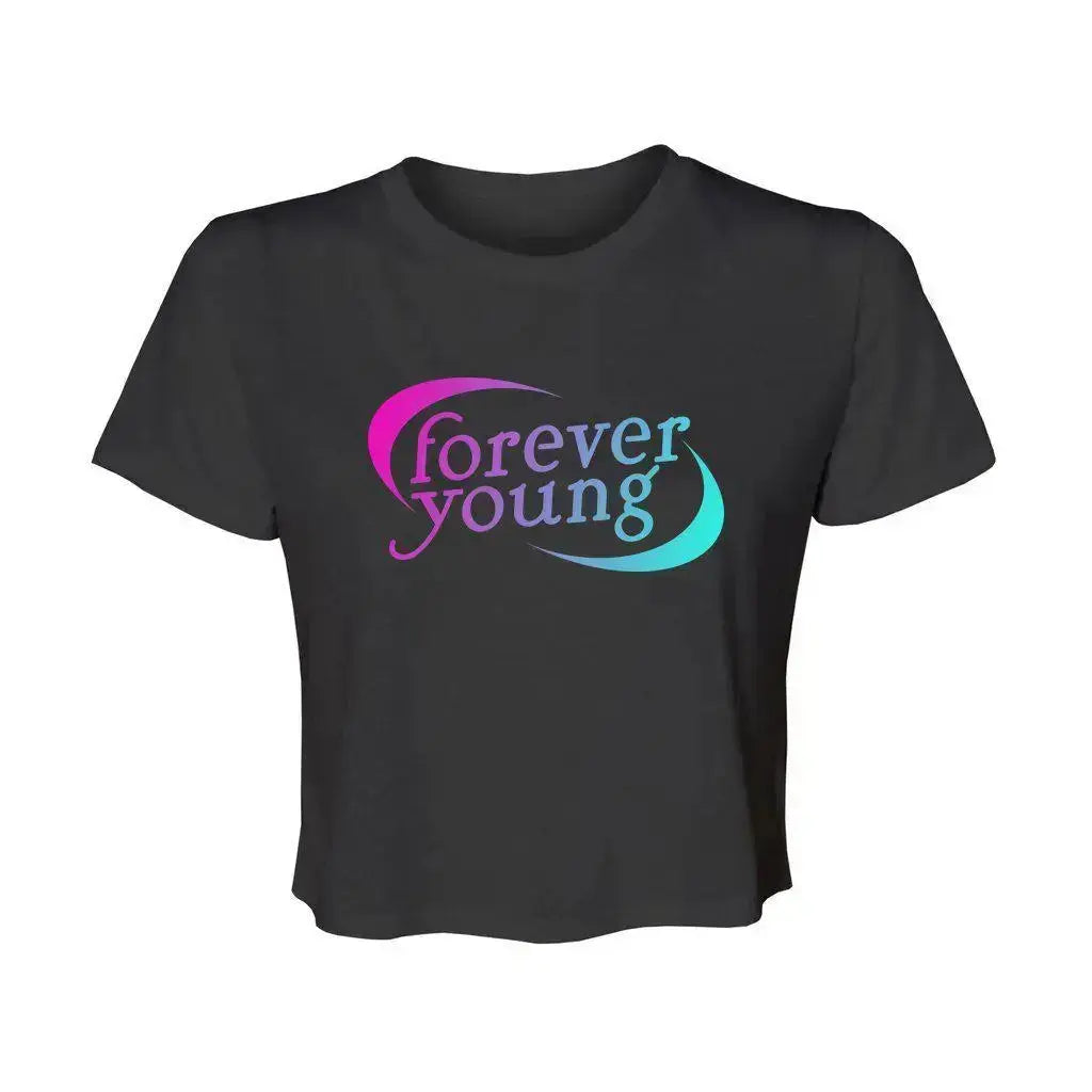 Forever Young Women’s Flowy Cropped Tee Adults Skate Too LLC