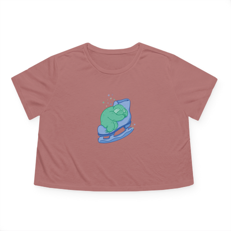 Skating Sloth Flowy Crop Tee - Adults Skate Too LLC