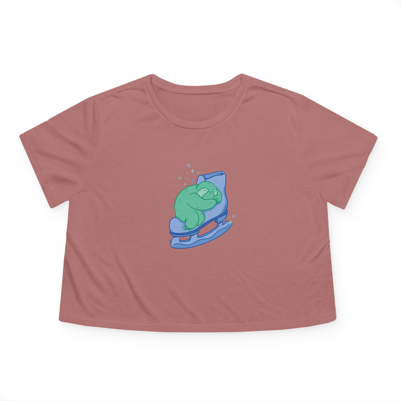 Skating Sloth Flowy Crop