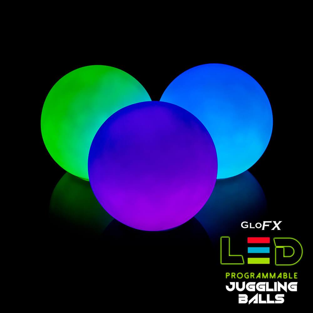 GloFX Programmable LED 78mm Professional Juggling Balls (Set of 3)